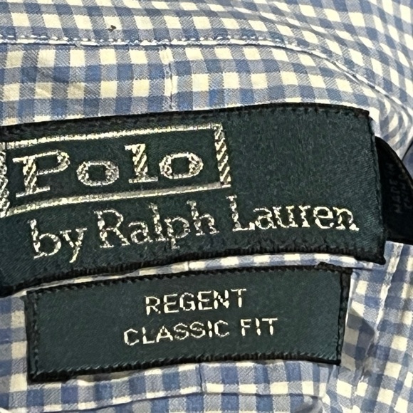 Polo Ralph Lauren Regent Checkered Long Sleeve Button Down Shirt Classic Blue - Picture 5 of 7
